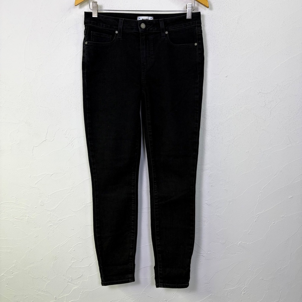 PAIGE Verdugo Ankle Jeans Women 28 Black Mid Rise Skinny Stretch Denim